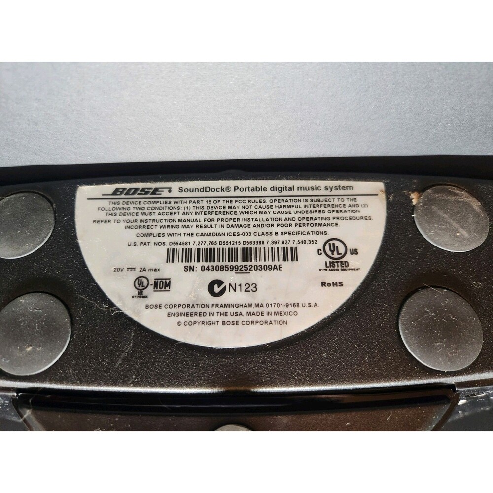 Bose SoundDock N123 iPod Dock Portable Digital Music System Speaker W/Power Cord - Picture 7 of 7